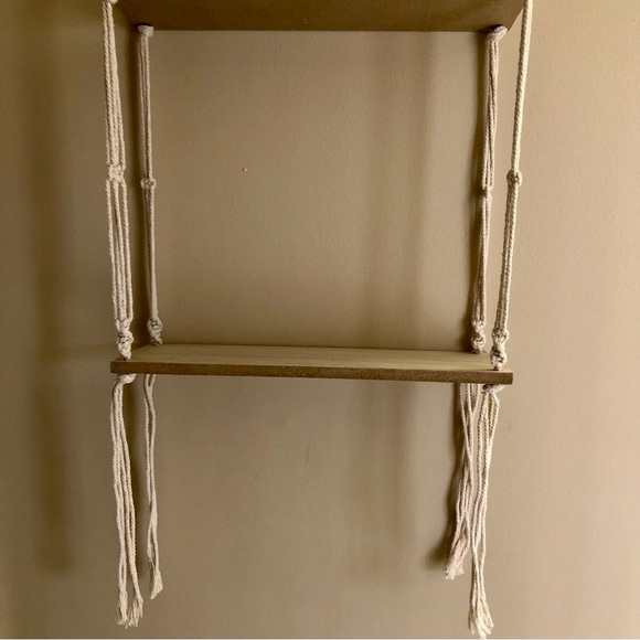 2 Tier Macrame Hanging Shelves - Picture 4 of 4